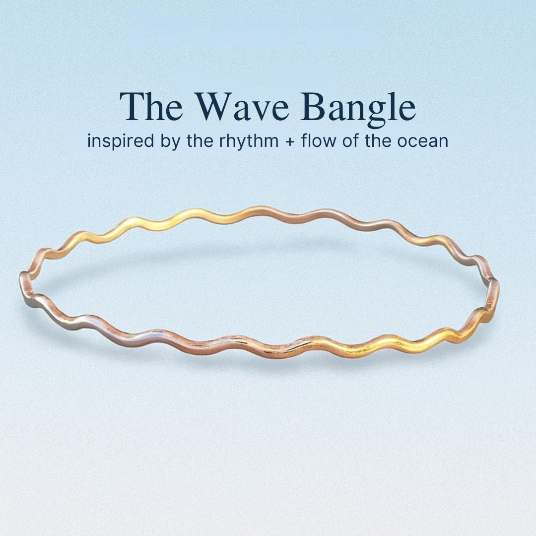 Wave bangle - AMBEROSE JEWELRY