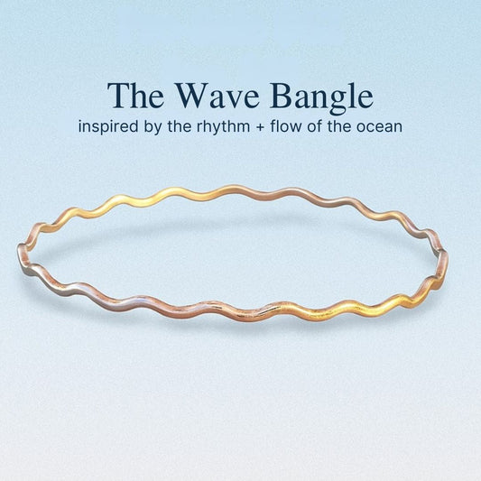 Wave bangle - AMBEROSE JEWELRY