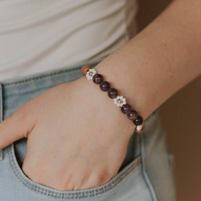 Amethyst Amber Bracelet - AMBEROSE JEWELRY