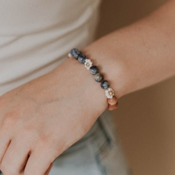 Blue Lapis Amber Bracelet - AMBEROSE JEWELRY