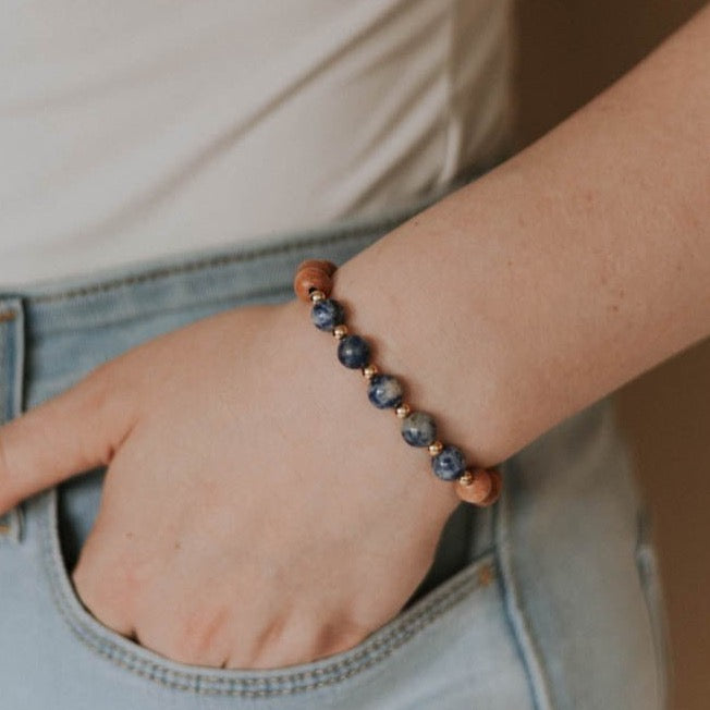 Blue Lapis Indie Bracelet - AMBEROSE JEWELRY