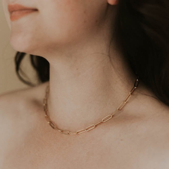 Chunky Paperclip Necklace - AMBEROSE JEWELRY