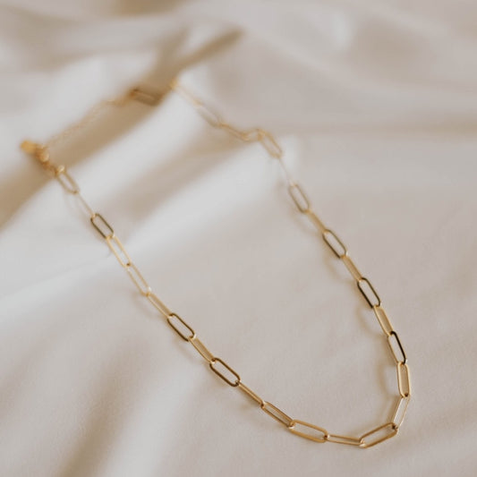 Chunky Paperclip Necklace - AMBEROSE JEWELRY