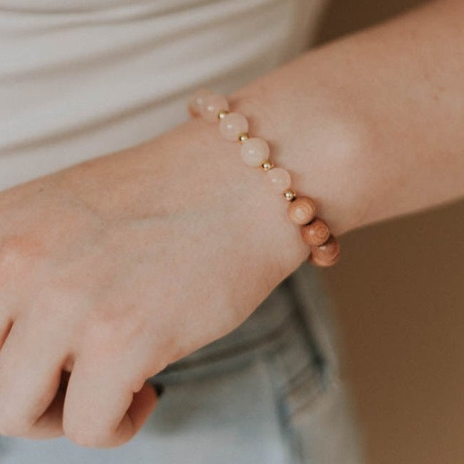 Rose Quartz Indie Bracelet - AMBEROSE JEWELRY